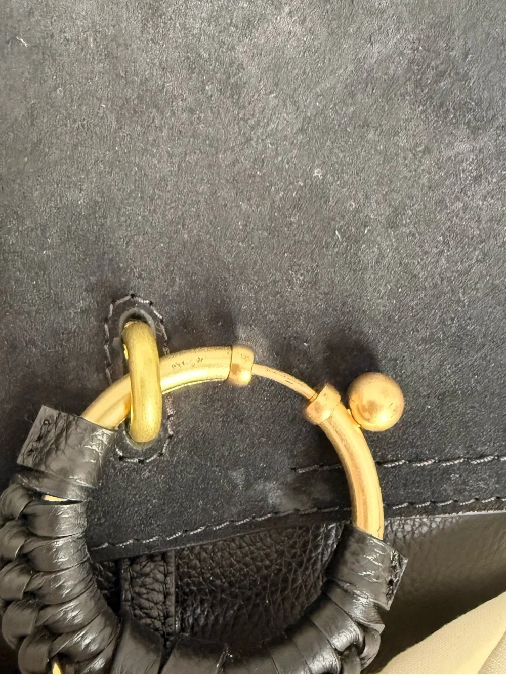 See By Chloe Black Leather Ring-Detail Crossbody Bag - Picture 8 of 11